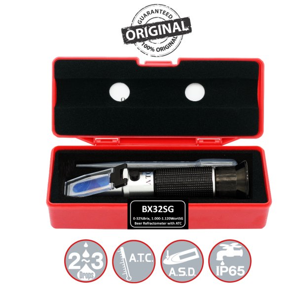 Bira Refraktometresi - 0..32 °Bx - Yoğunluk:1.000-1.120 Sg
